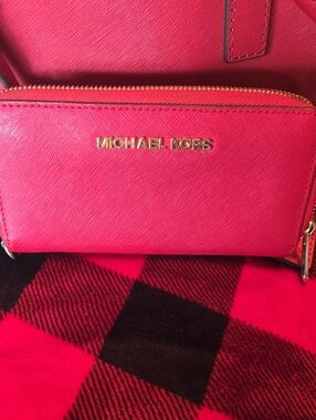 Michael Kors Red Saffiano Leather Wallet